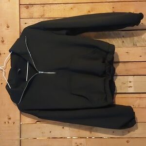 Shein Black Half-Zip Crop Hoodie